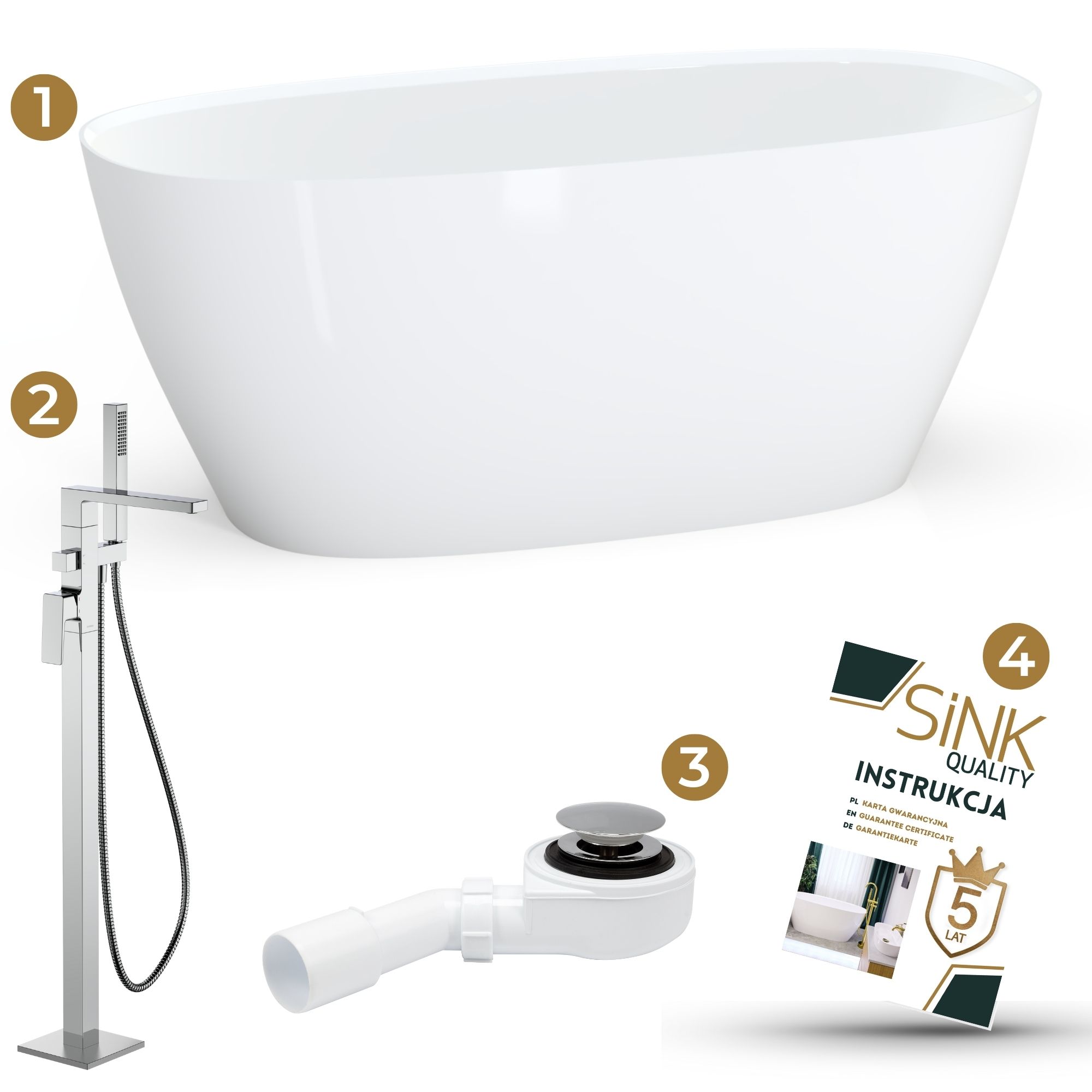 Zestaw: Wanna LENA 150 + bateria wolnostojąca